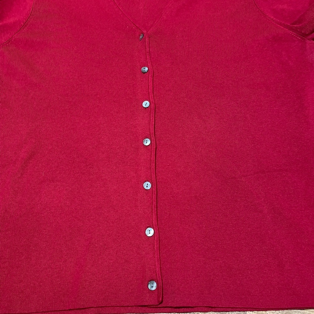 Charter Club Ruby Red Ribbed Knit Top - Picture 3 of 5